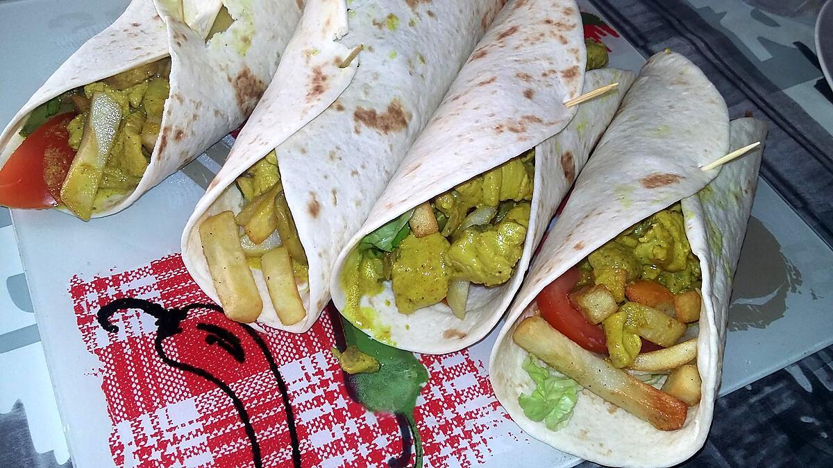 recette Wrap a la dinde au curry