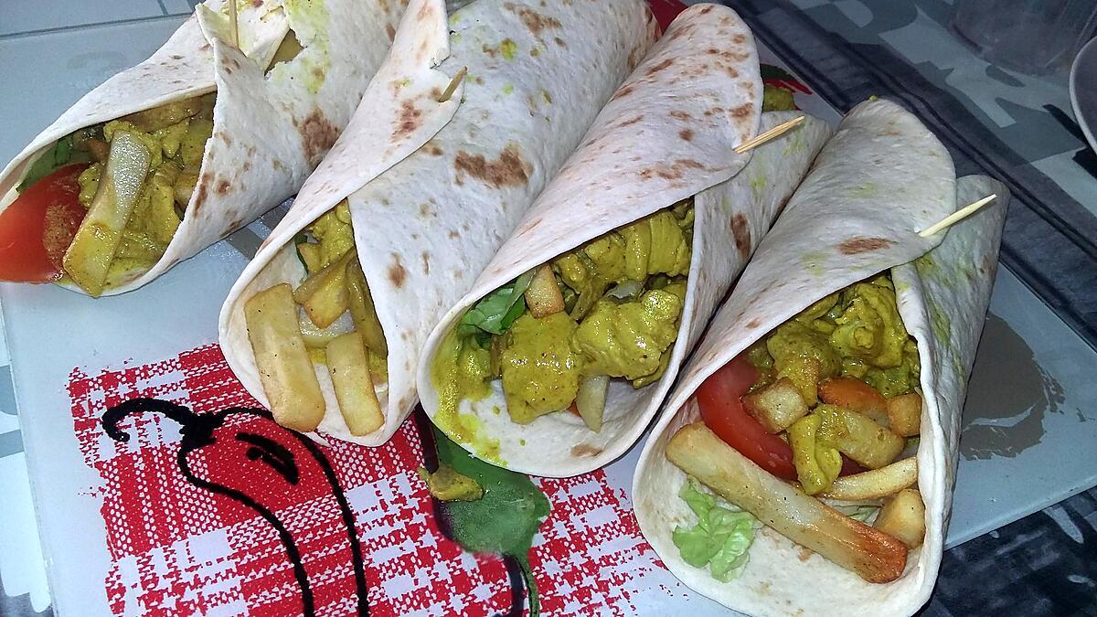 recette Wrap a la dinde au curry