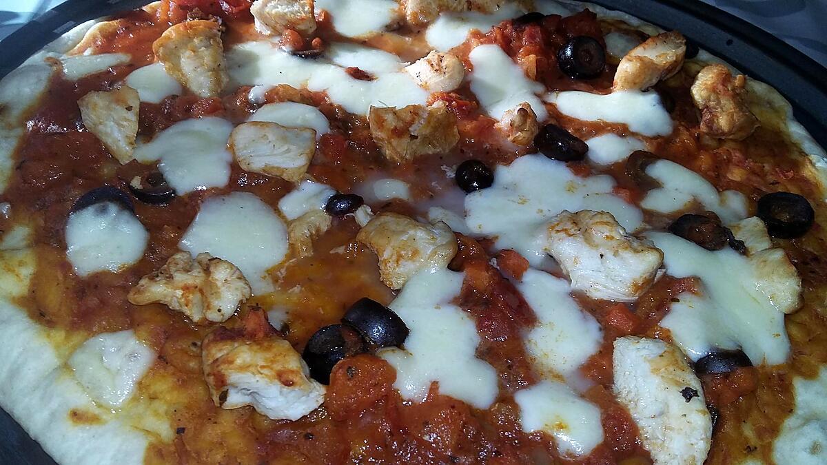 recette Pizza au poulet façon chasseur