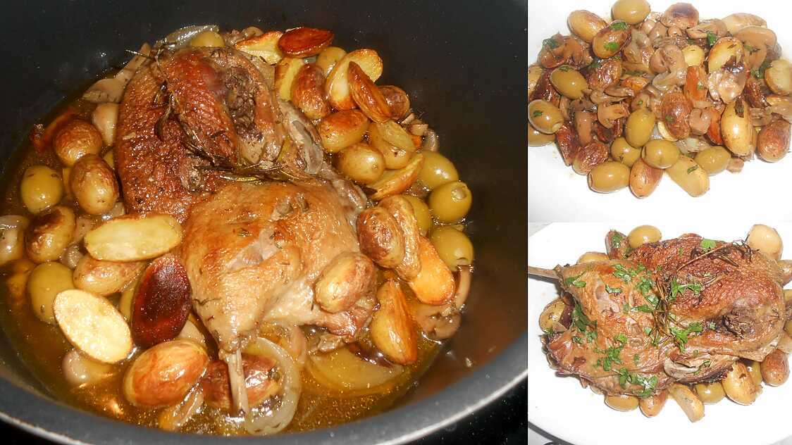 Recette de CANETTE EN COCOTTE ET GRENAILLES