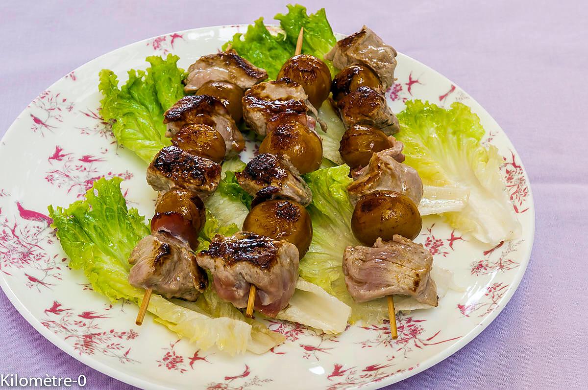 recette Brochettes de filet de porc aux mirabelles