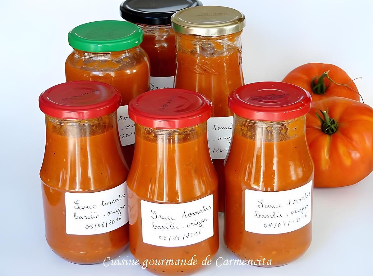 recette Sauce tomates au basilic et origan