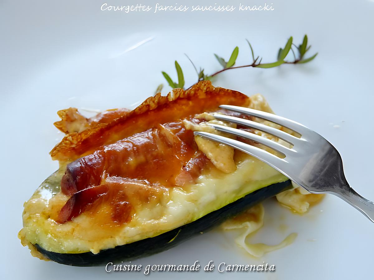 recette Courgettes farcies aux Knacki