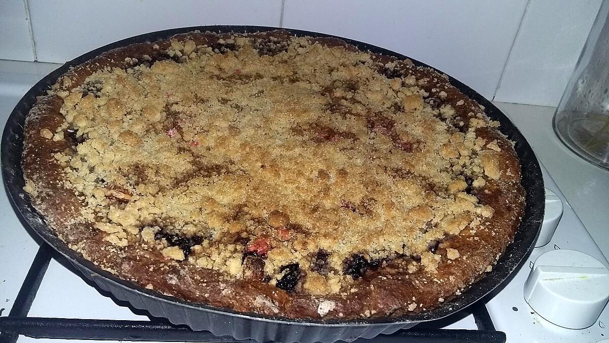 recette Tarte crumble a la myrtille et aux pralines