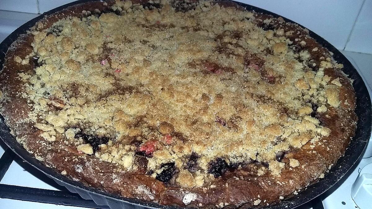 recette Tarte crumble a la myrtille et aux pralines