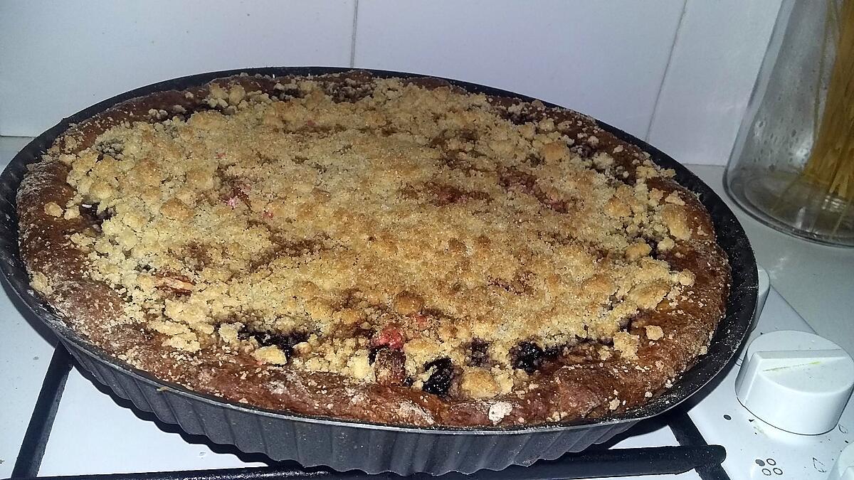 recette Tarte crumble a la myrtille et aux pralines