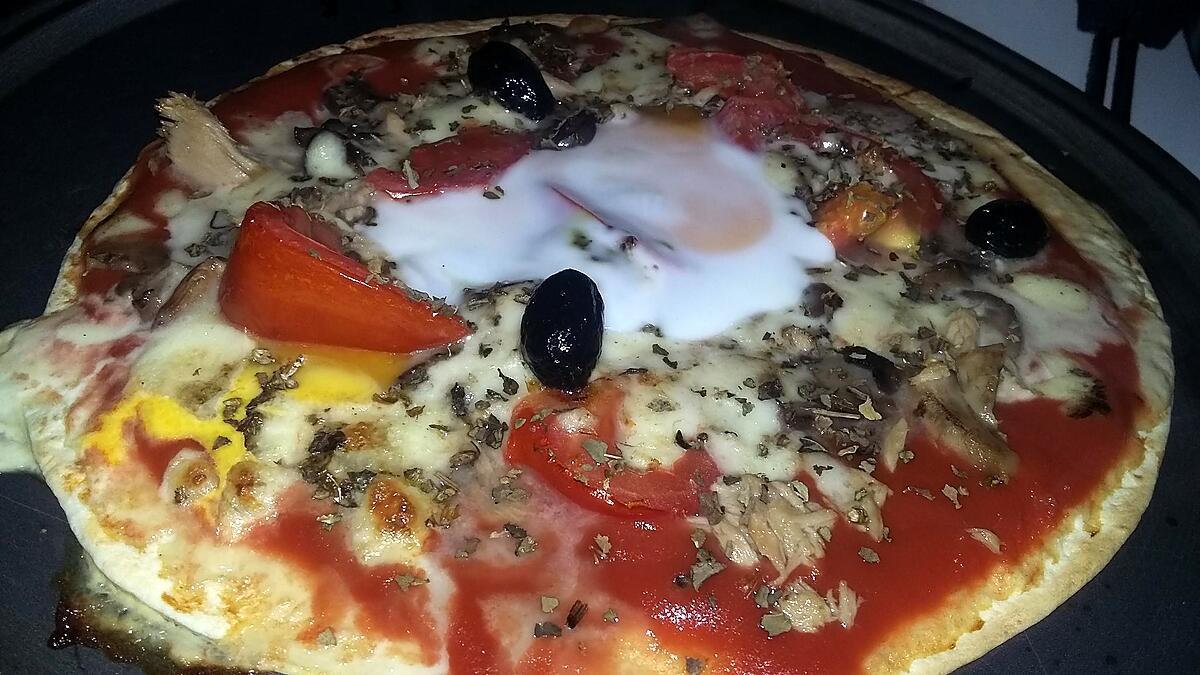 recette Pizza wrap au thon et a l'oeuf