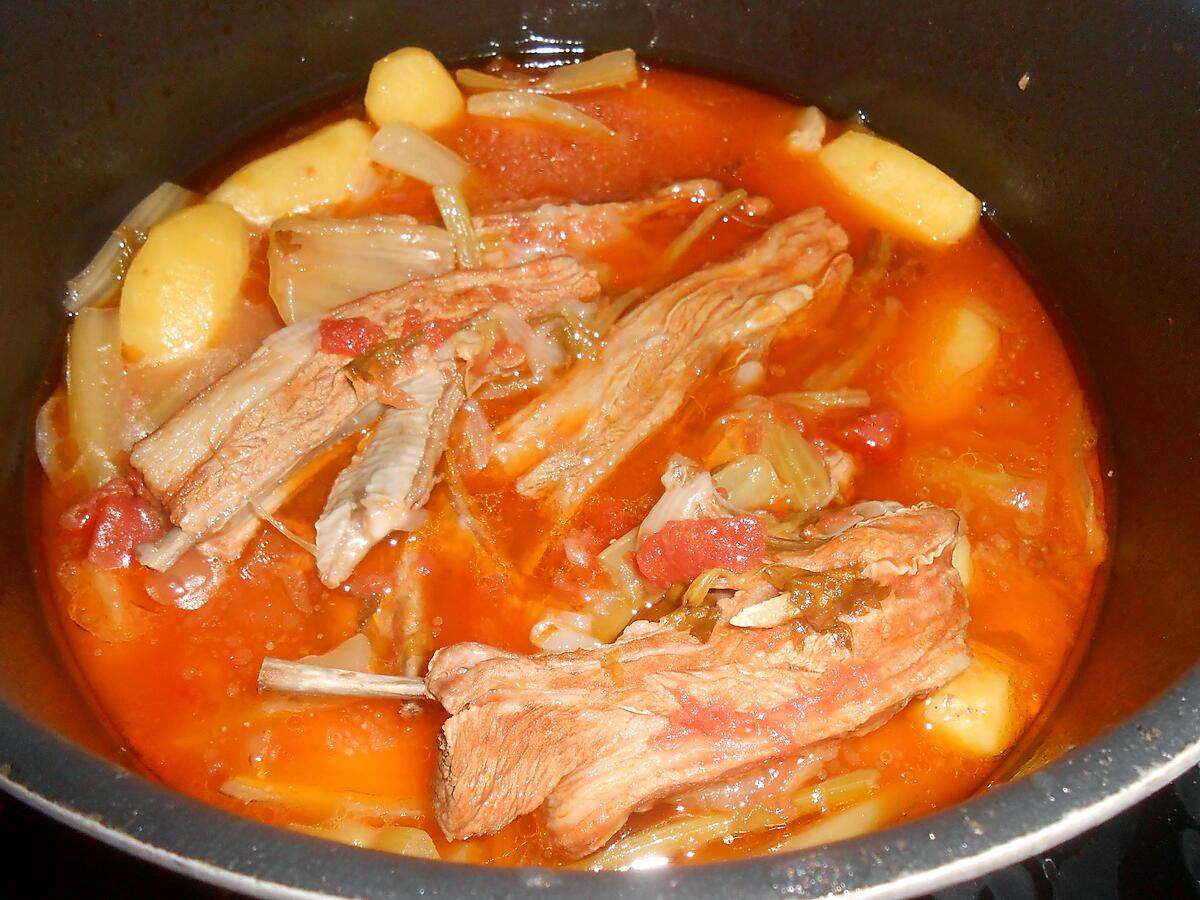 recette POITRINE D'AGNEAU AU CELERI BRANCHE ET POMMES DE TERRE