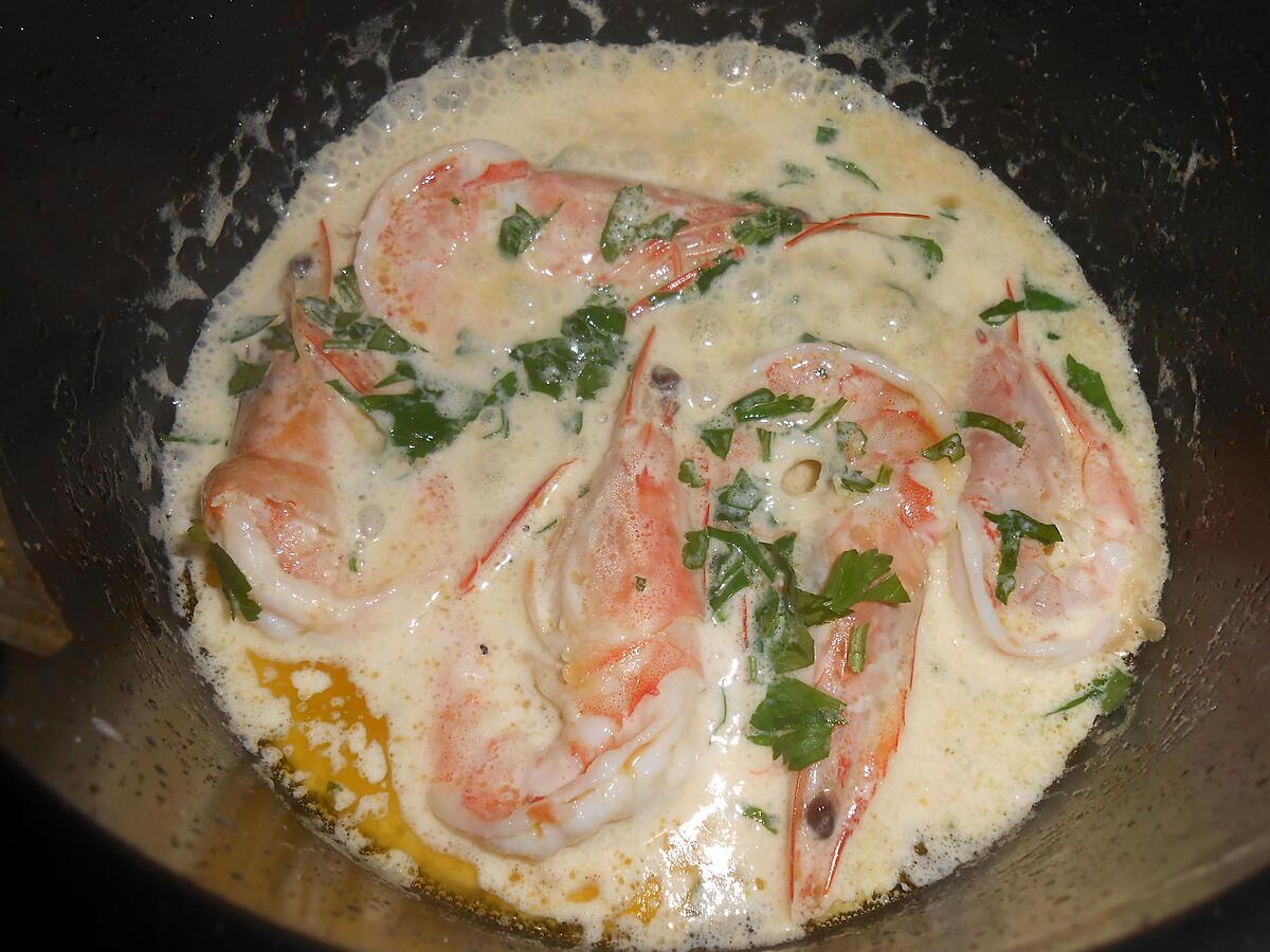 recette CREVETTES AIL PERSIL ET CREME