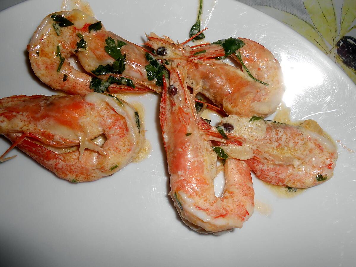 recette CREVETTES AIL PERSIL ET CREME