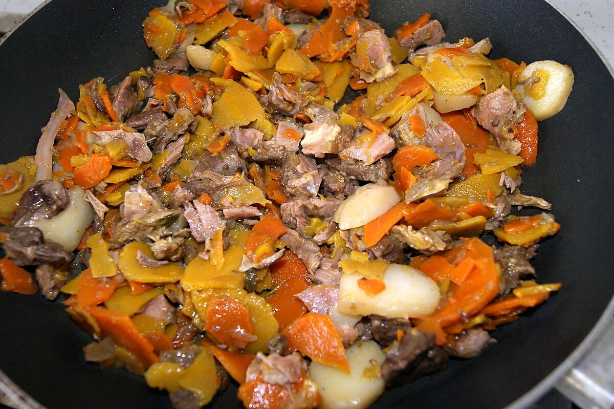 recette Omelette d'agneau/carottes