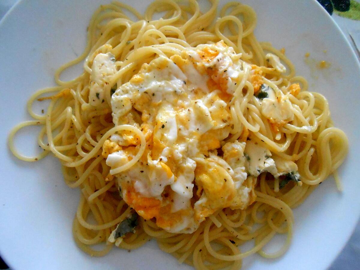 recette SPAGHETTI OEUF BROUILLE ST AGUR