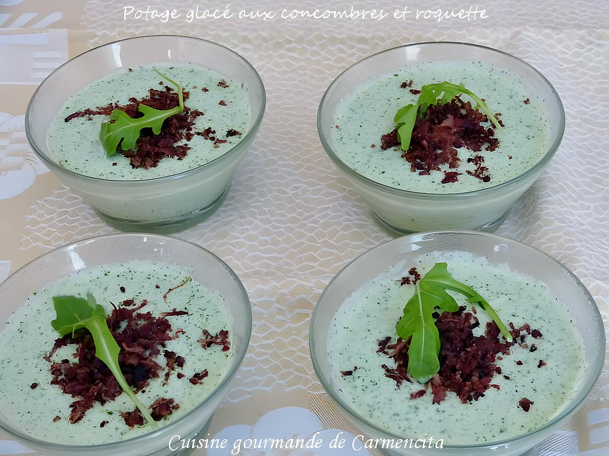 recette Potage glacé concombre et roquette