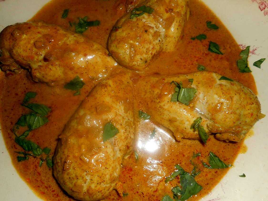 Recette de Filets de poulet au curry