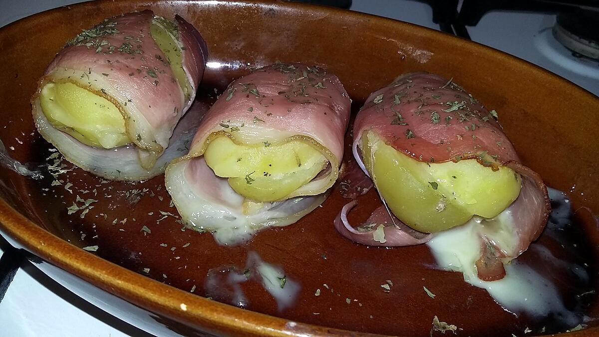 recette Pommes de terre farcies lardé