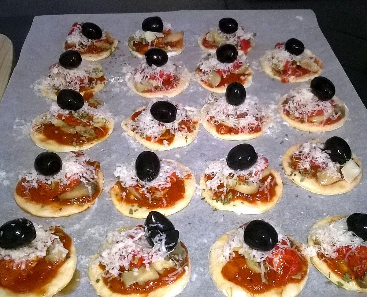 recette mini-pizzas tomate champignons