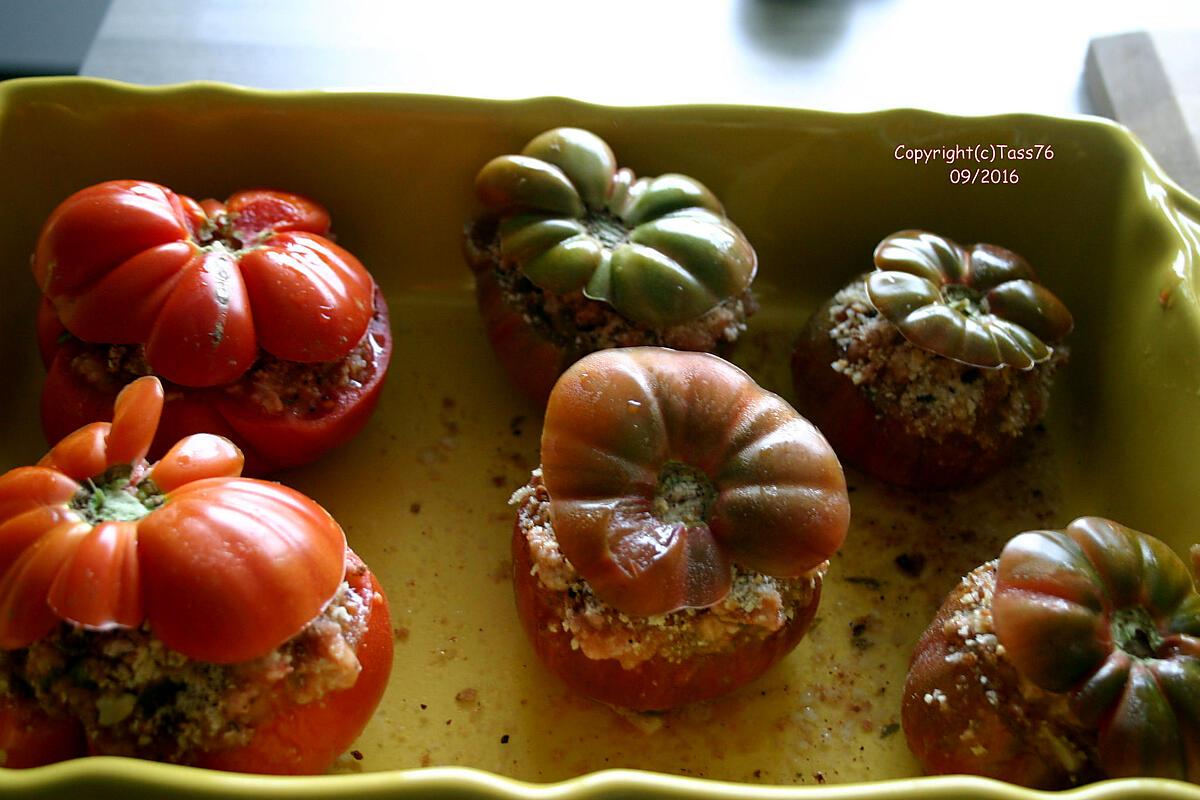 recette Tomates du Jardin Farcies (Recette Rouvillaise de Mémé Henriette)