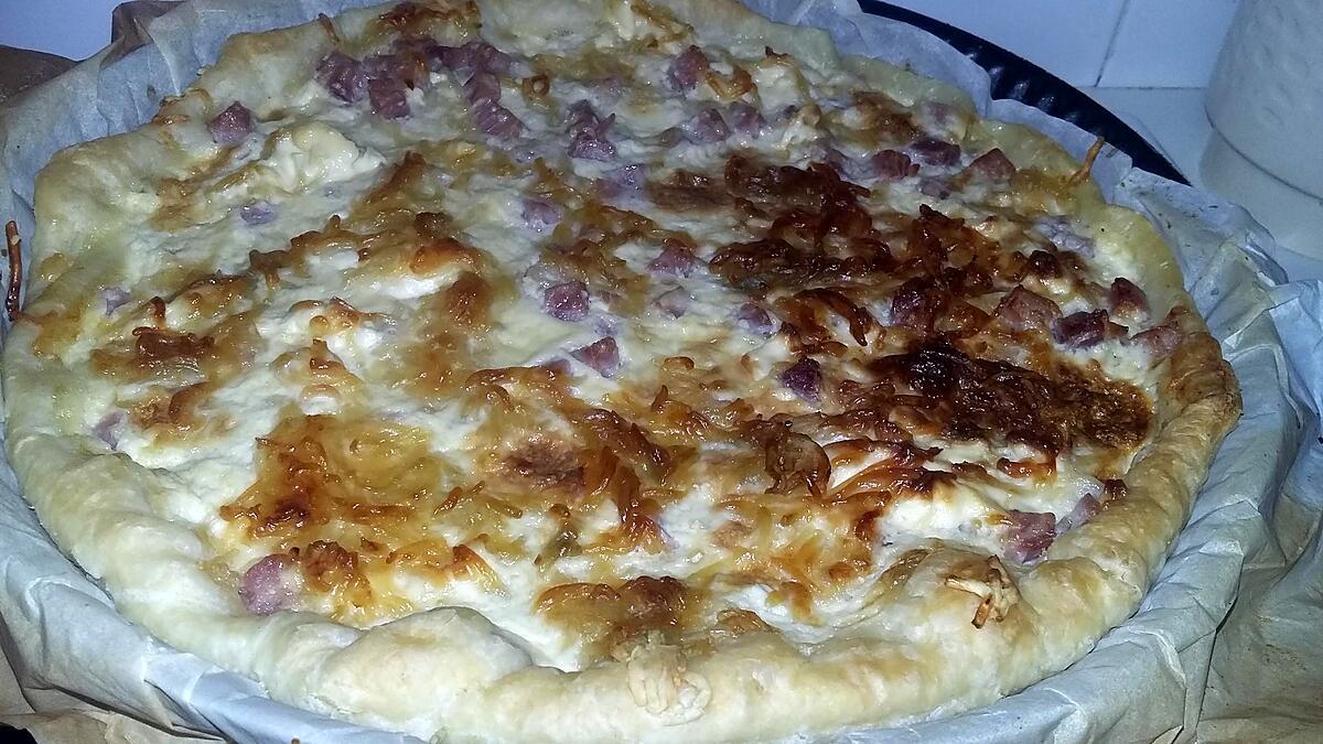 recette Quiche au dès de jambon, kiri, emmental