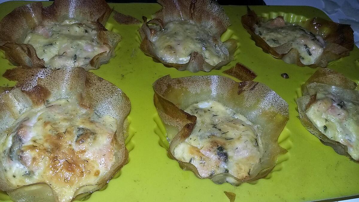 recette Quichettes de brick au saumon fumé