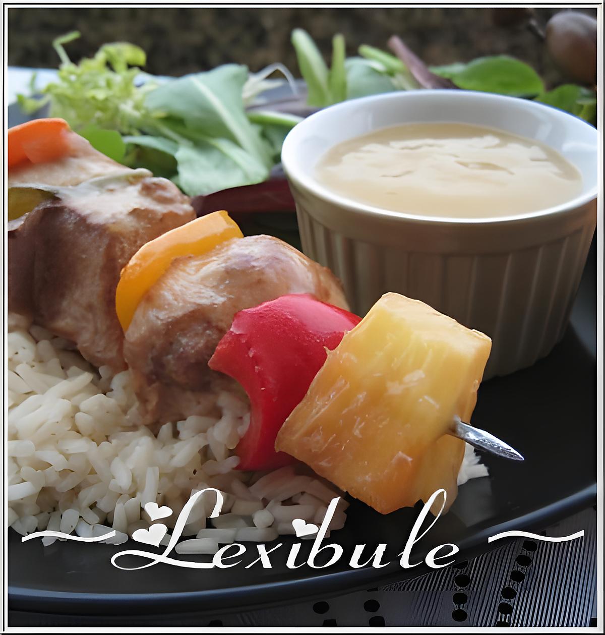 recette Brochettes de volaille sauce ananas