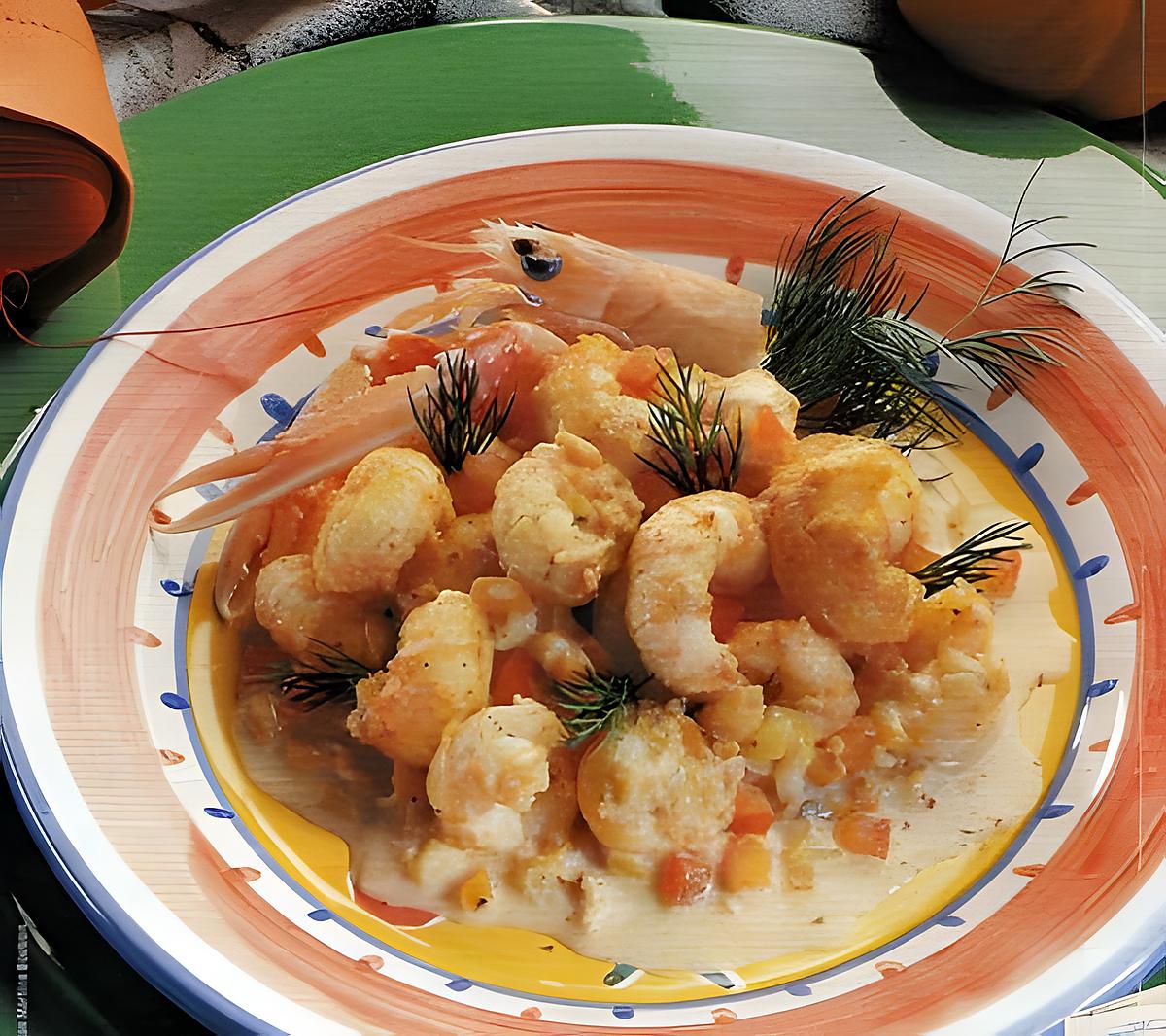 recette queues de langoustines flambées