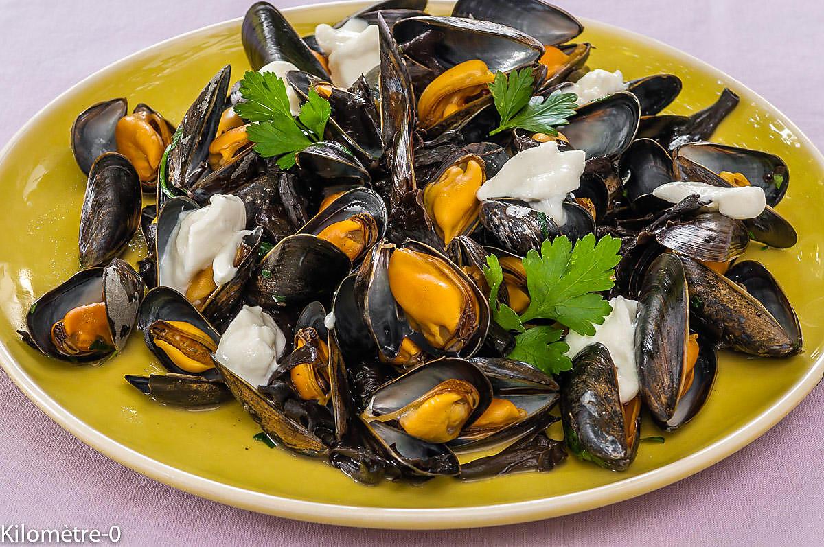 recette Moules aux trompettes de la mort et à la mozzarella