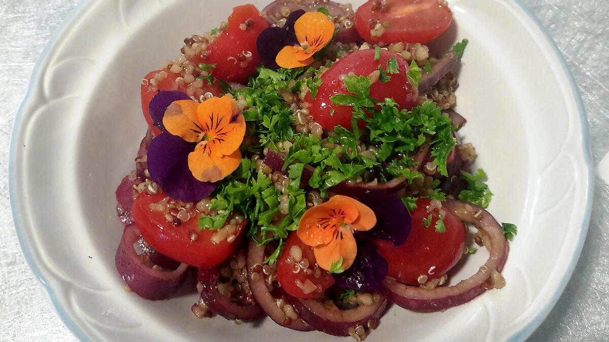 recette Boulghour en salade oignons rouges et tomates cerises