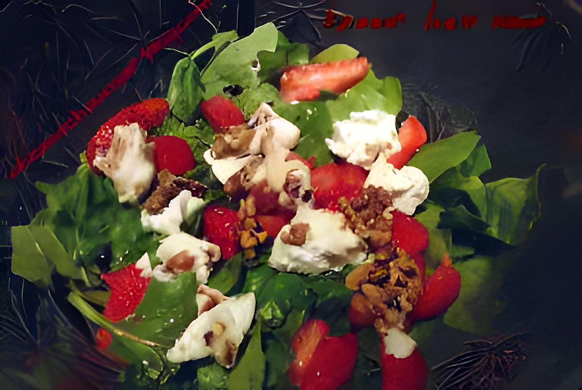 recette Salade épinards, fraises et chèvre