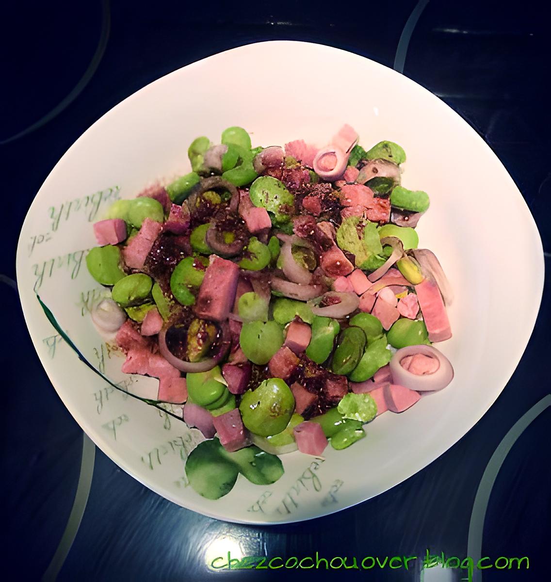 recette Salade de fèves et dés de jambon