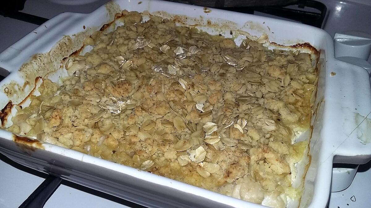 recette Blancs de dinde gratiné au crumble de parmesan et flocons d'avoine