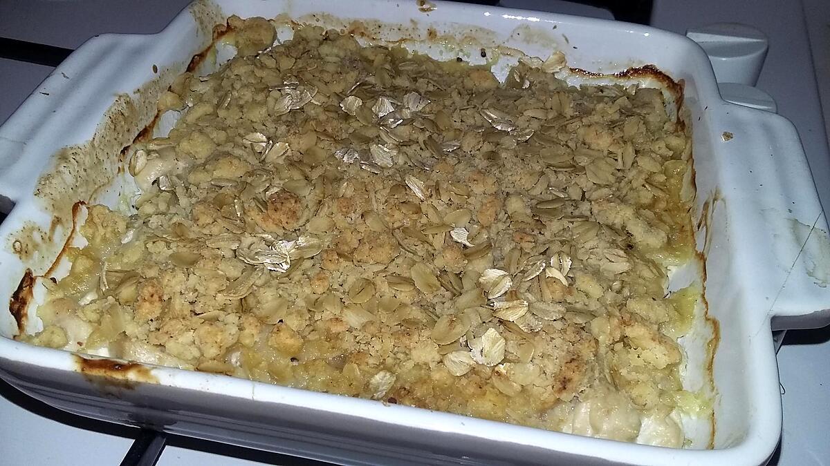 recette Blancs de dinde gratiné au crumble de parmesan et flocons d'avoine