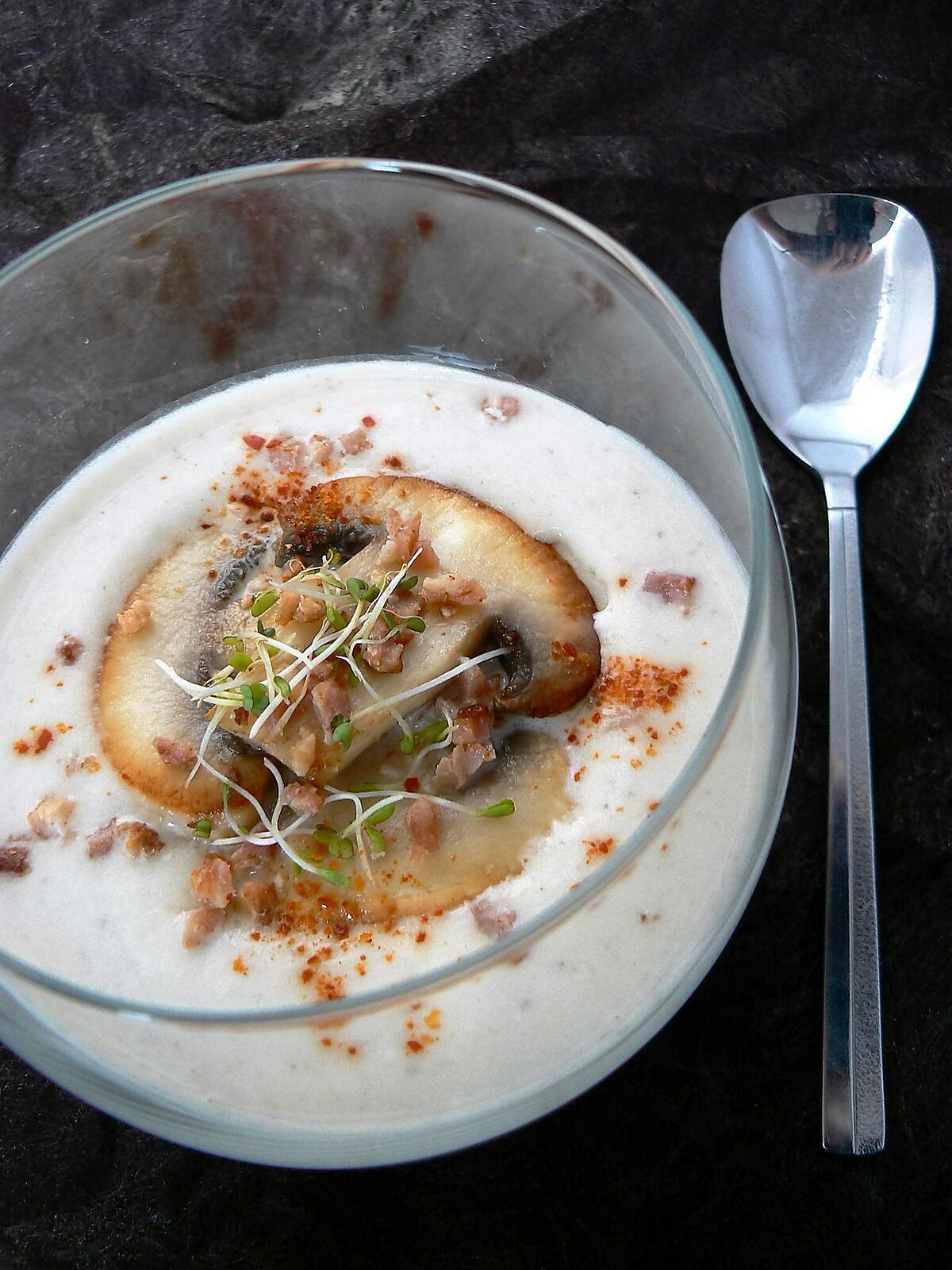 recette Crème de Topinambours et Champignons Poêlés