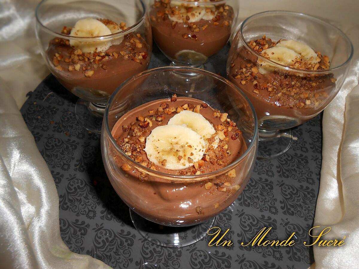 recette Crèmes chocolat-banane sans oeuf ni laitages