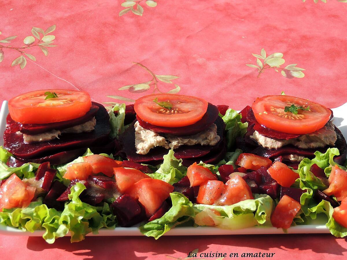 recette Mille-feuilles de crudités au thon