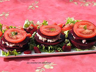 recette Mille-feuilles de crudités au thon