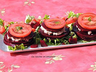 recette Mille-feuilles de crudités au thon