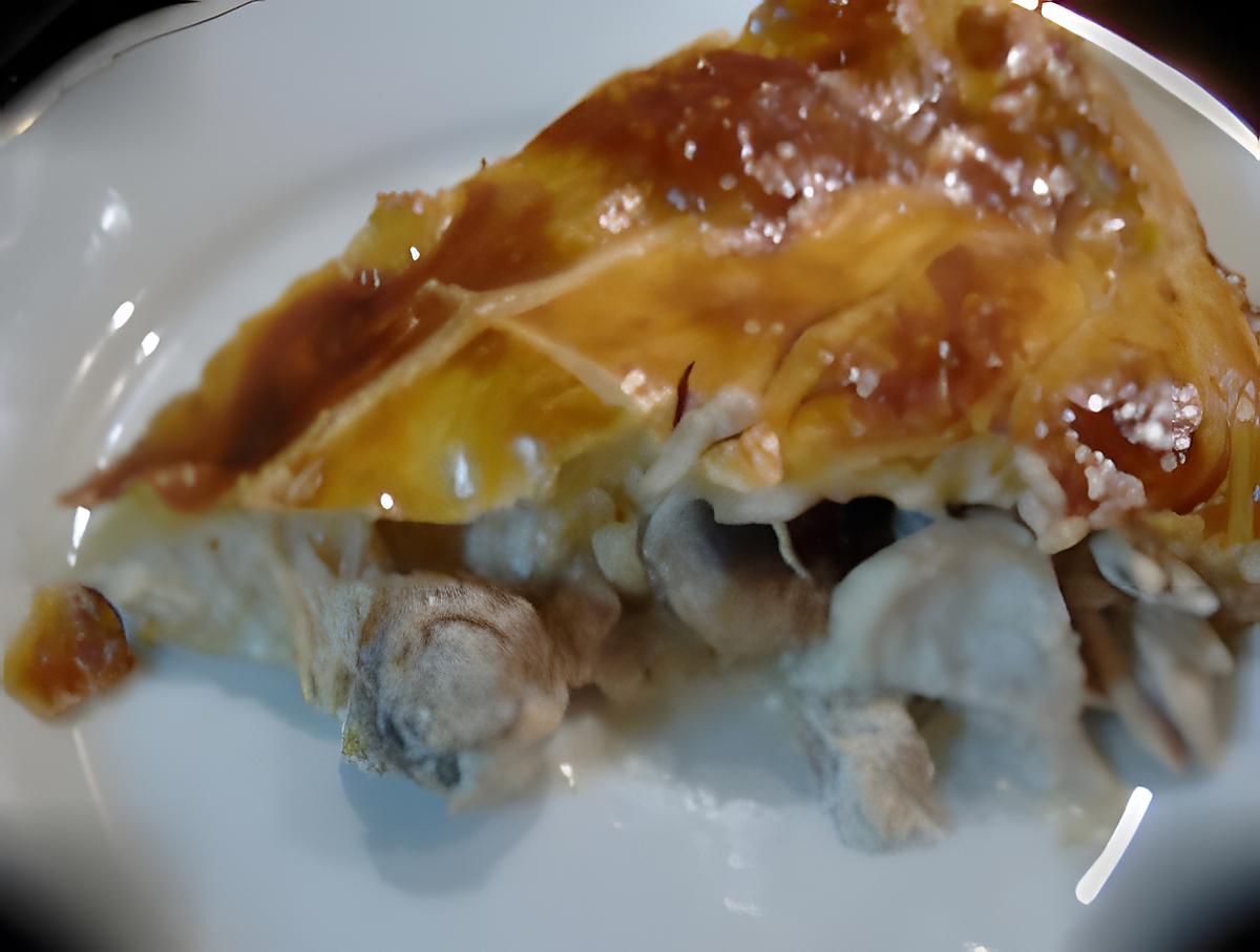 recette tourte champignon,poulet