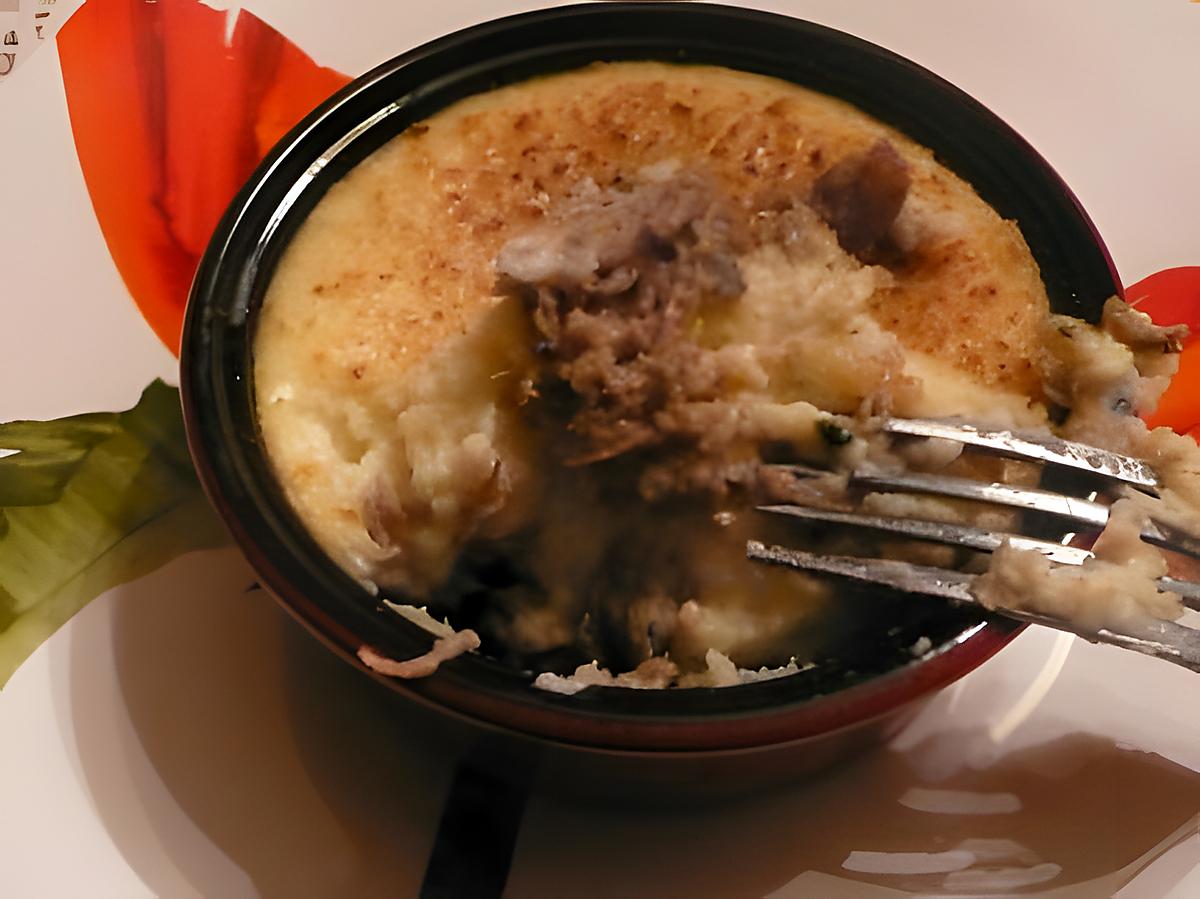 recette PARMENTIER DE CANARD A LA CREME PARMESAN