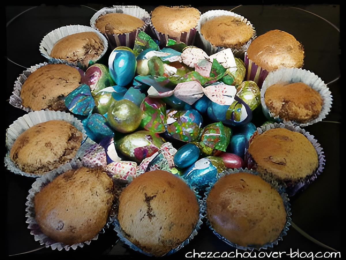 recette Muffins (sans beurre) aux chocolats de Pâques ou de Noël