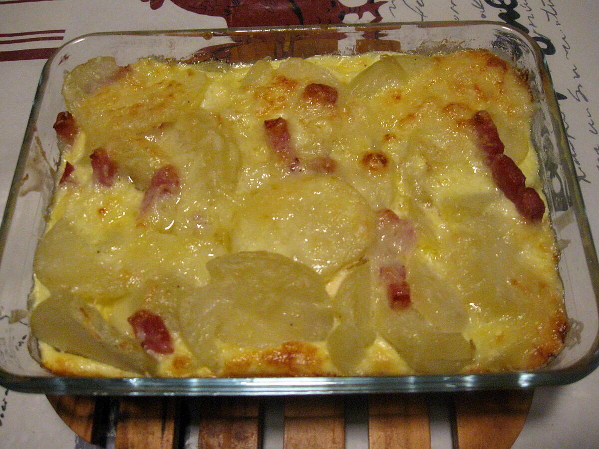 recette Gratin du soir aux restes de pommes de terre cuites