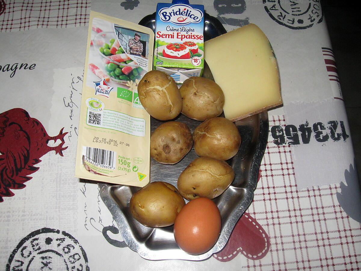 recette Gratin du soir aux restes de pommes de terre cuites