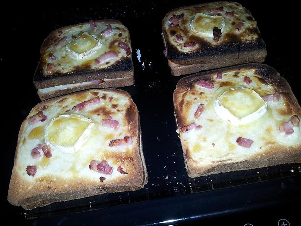 recette Croque monsieur au lardons chévre et miel