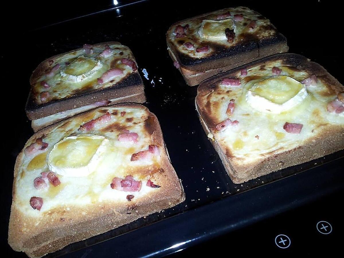 recette Croque monsieur au lardons chévre et miel