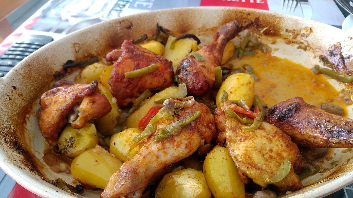 recette Poulet au paprika sur son lit de légumes