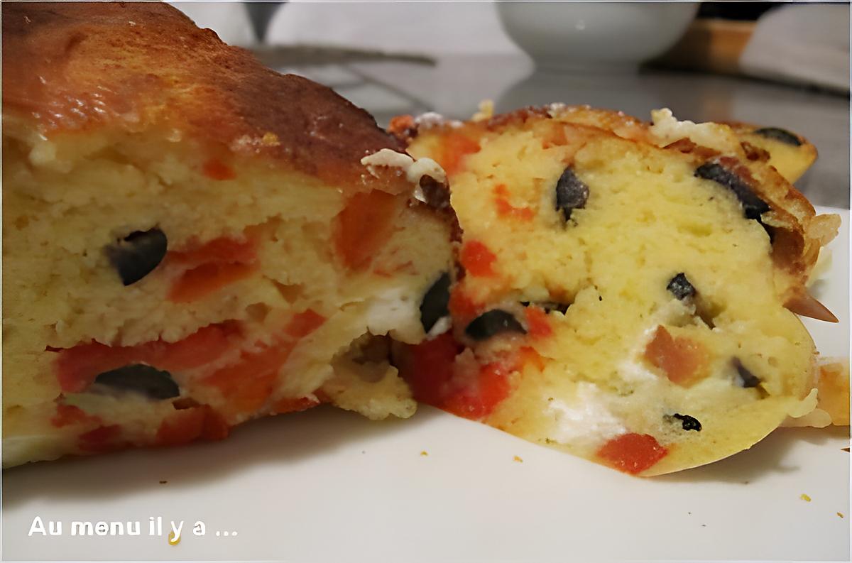 recette Cake poivron, féta, olive