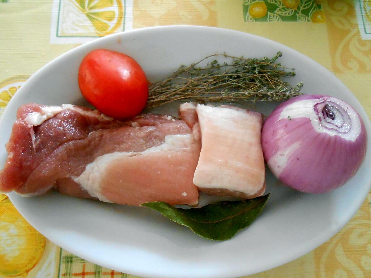 recette TRAVERS DE PORC EN POTEE