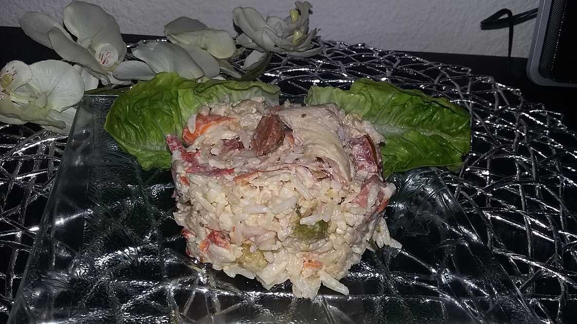 Recette de Salade de riz poulet merguez