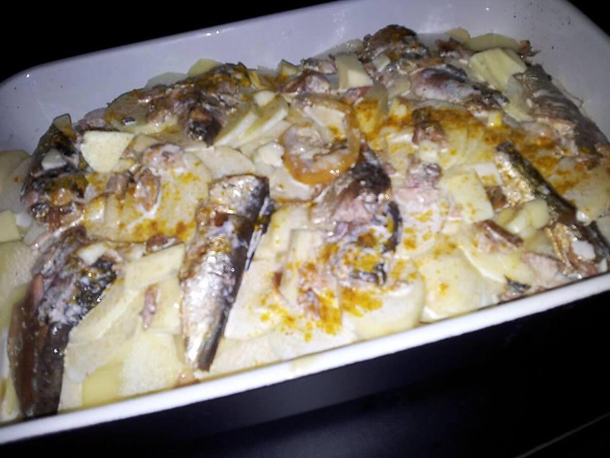 recette Gratin de pommes de terre au sardines