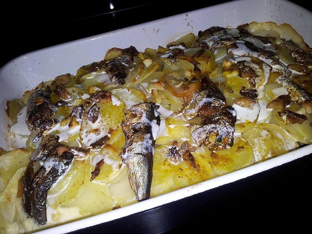 recette Gratin de pommes de terre au sardines