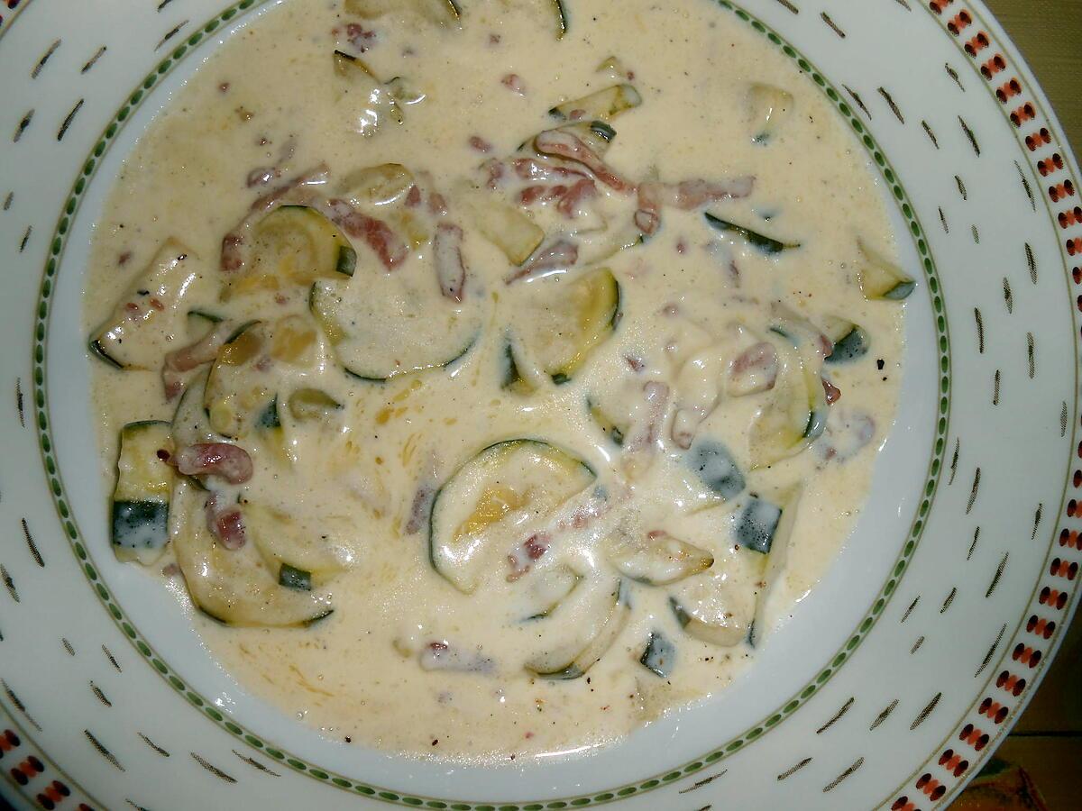 recette SPAGHETTI AUX COURGETTES "façon carbonara"